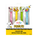 Ooly x Peanuts: Black Ink Retractable Gel Pens, Set of 4