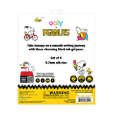 Ooly x Peanuts: Black Ink Retractable Gel Pens, Set of 4