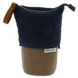 Delde Denim and Tan Pen Pouch