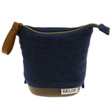 Delde Denim and Tan Pen Pouch