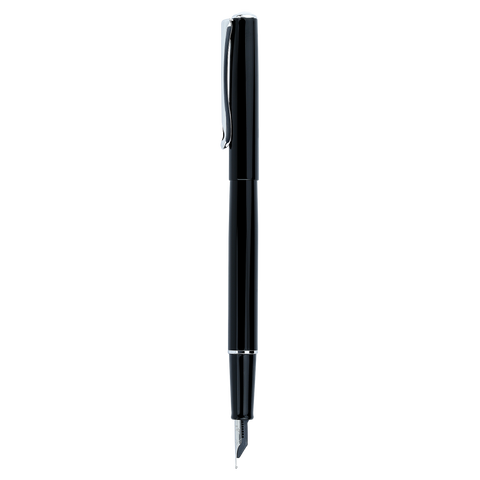 Diplomat Traveller Fountain Pen, Black Lacquer Chrome