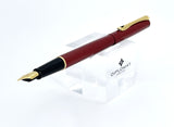 Diplomat Traveller Fountain Pen, Dark Red Gold