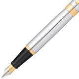 Sheaffer® 300 Fountain Pen, Bright Chrome With Gold Trims