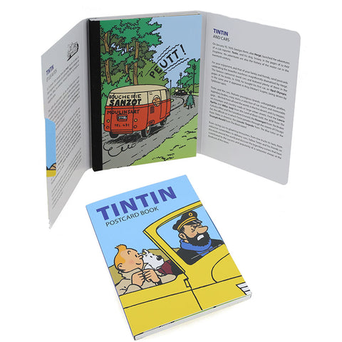 Booklet of 16 Postcards, Tintin and Cars