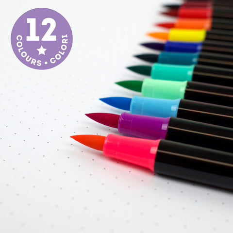 Legami Brush Pens, Set of 12