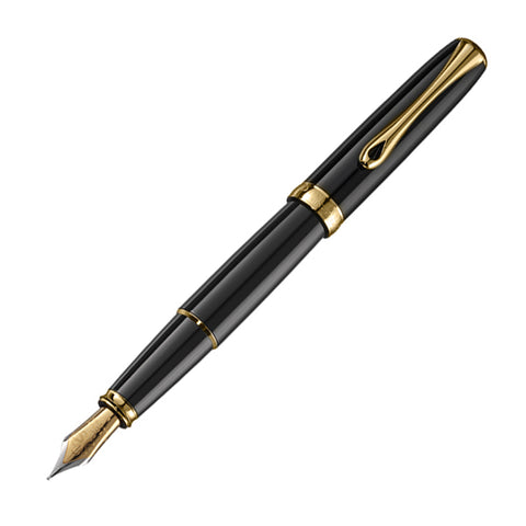 Diplomat Excellence A2 Black Lacquer/Gold Fountain Pen