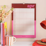2026 Family Planner Calendar, Bold Block A3, 5 Columns