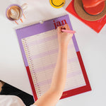 2026 Family Planner Calendar, Bold Block A3, 5 Columns