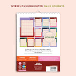 2026 Family Planner Calendar, Bold Block A3, 5 Columns