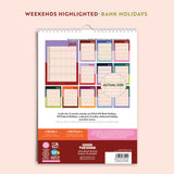 2026 Family Planner Calendar, Bold Block A3, 5 Columns