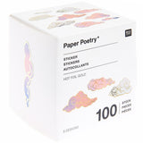 Paper Poetry Stickers on a Roll, Clouds, 100 Stickers
