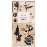 Paper Poetry Stamp Set Flowers, 9 Pieces