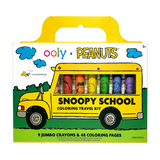 Ooly x Peanuts: Snoopy School ColoUring Travel Kit (9 Crayons & 48 Coloring Pages)