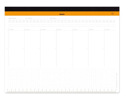 Rhodia Undated Weekly Planner, 11 3/8 x 8 3/4" - 60 Sheets