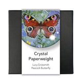 Crystal Paperweight, Peacock Butterfly