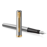 Waterman Impression Fountain Pen, Steel with Gold Trim