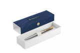 Waterman Impression Ballpoint Pen, Steel with Gold Trim