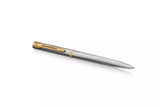 Waterman Impression Ballpoint Pen, Steel with Gold Trim