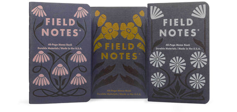 Field Notes 2025 Quarterly Edition Fall Flowers, 3 Pack