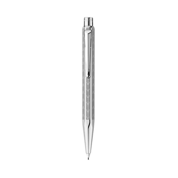 Caran D'Ache Ecridor Chevron Portamine 0.7 Mm - Palladiato - Matita Meccanica Di Lusso Swiss Made
