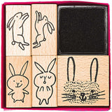 Stamp Set Bunnies, 6-piece