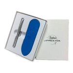 Fisher Space Pen Set, Brushed Chrome Ballpoint with Leather Case