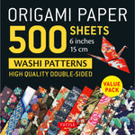 Origami Paper 500 sheets, Japanese Washi Patterns, (15 cm)