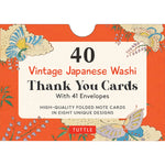 Vintage Japanese Washi Designs Thank You Cards, 40 Cards