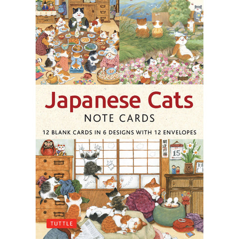 Japanese Cats, 12 Blank Notecards