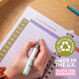 Reading Journal A5, Hardback, Turquoise Citrus