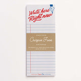 Crispin Finn Write Here Right Now Note Pad