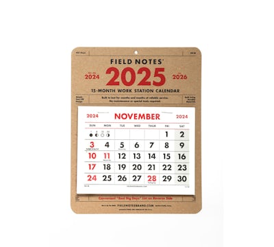 2025 Field Notes 15-Month Work Station Calendar