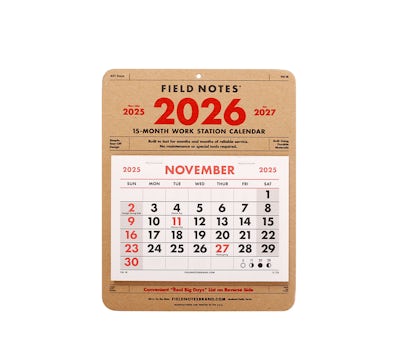 Field Notes 2026 I5-Month Work Station Calendar, 457 Days, 120 “Real Big Days”