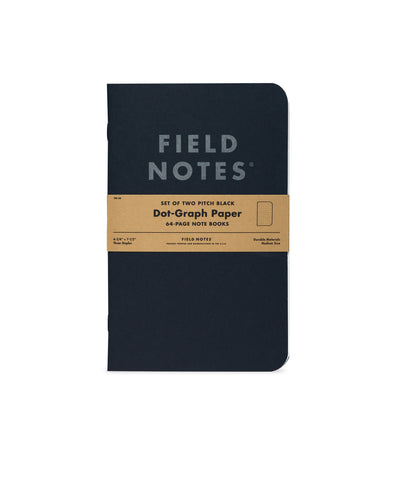 Field Notes Pitch Black Large Dot-Graph Notebook, 2 Pack