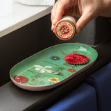 Oval Enamel Tray, Festival of Flowers