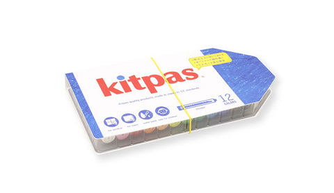 Kitpas Crayons with Holder, 12 Pack