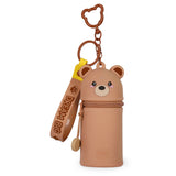 Teddy Bear Coin Purse with Key Ring, Mini Kawaii