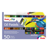 Pentel Oil Pastels Set of 50 Including Metallic & Fluorescent Colours