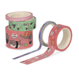Set of 5 Decorative Kitty Paper Sticky Tapes