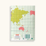 World Map Travel Journal with Light Blue Cover