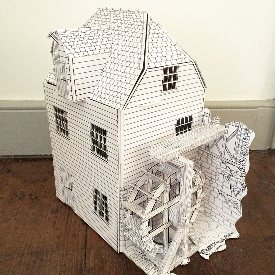 Watermill Model Kit Archi-Types Watermill Cardboard Model Kit – Bartrums & Co Ltd