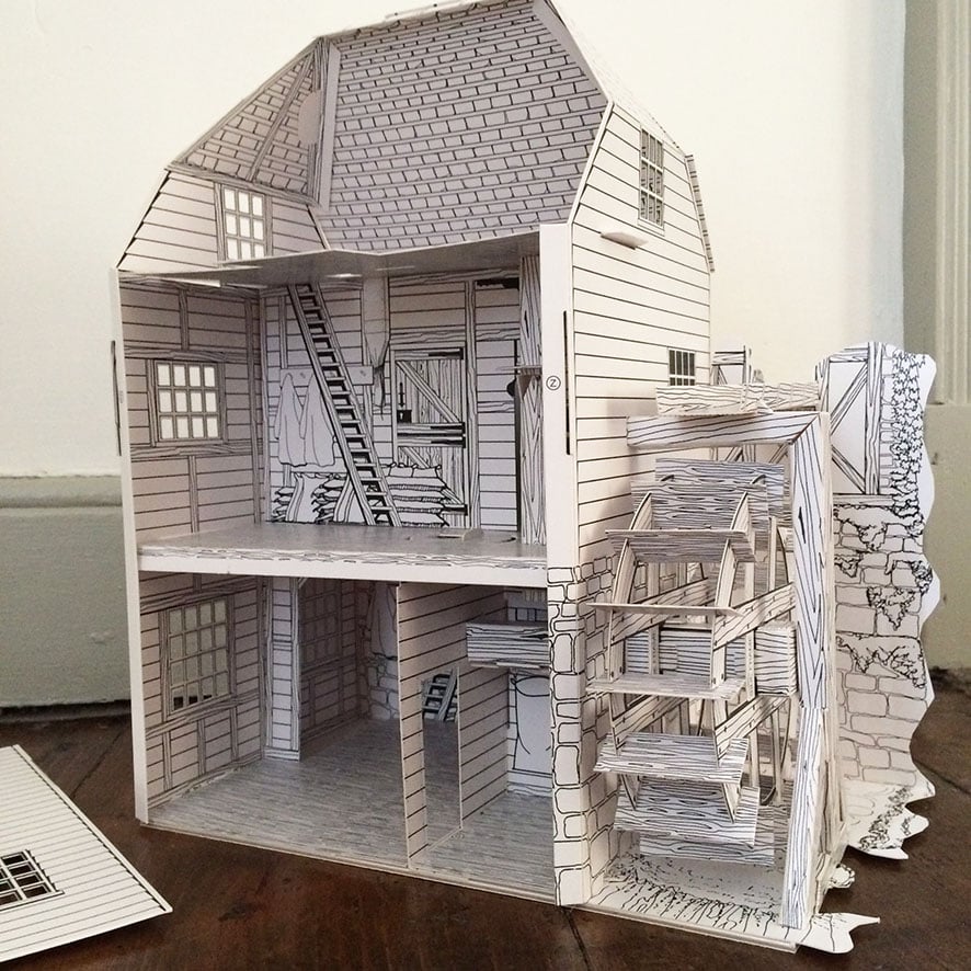 Watermill Model Kit Archi-Types Watermill Cardboard Model Kit – Bartrums & Co Ltd