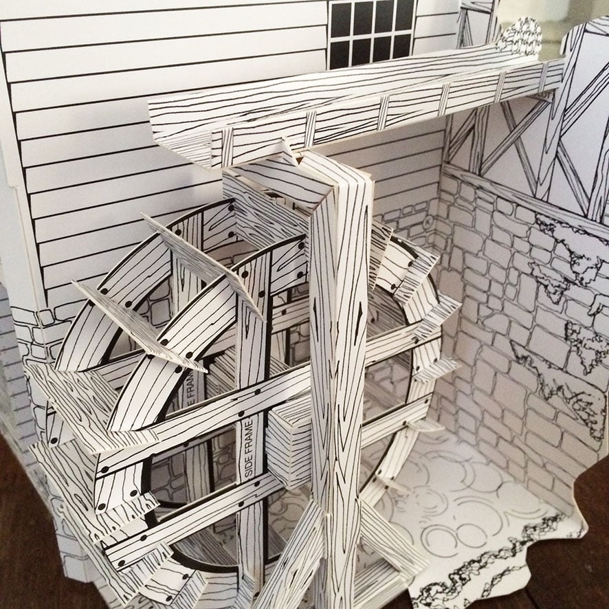 Watermill Model Kit Archi-Types Watermill Cardboard Model Kit – Bartrums & Co Ltd