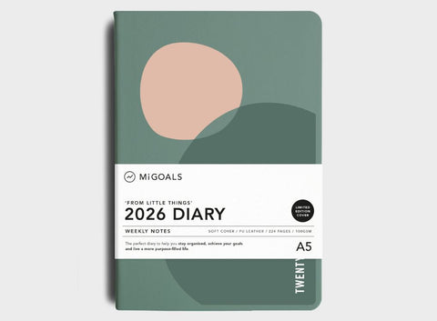 MiGoals 2026 A5 Weekly Notes Goal Diary, Limited Edition Colour