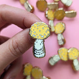 Glitter Mushroom Pin Pair, Toadstool Enamel Pins
