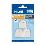 Milan Refill Erasers for CAPSULE Eraser, Pack of 3