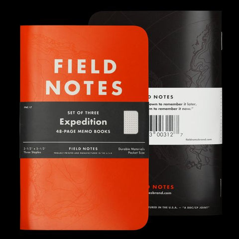 Field Notes Expedition Edition Waterproof Memo Books, 3 Pack