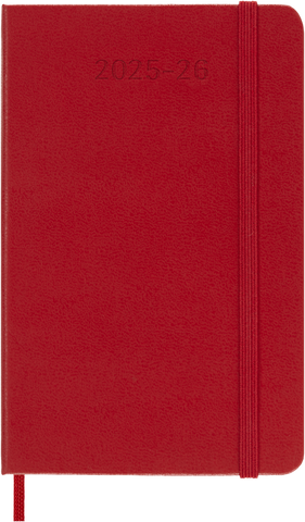 Moleskine Classic Diary 2025/2026, Pocket 18-Month Weekly with Notebook, Hard Cover