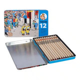 Tintin Set of 12 Coloured Pencils in Tin