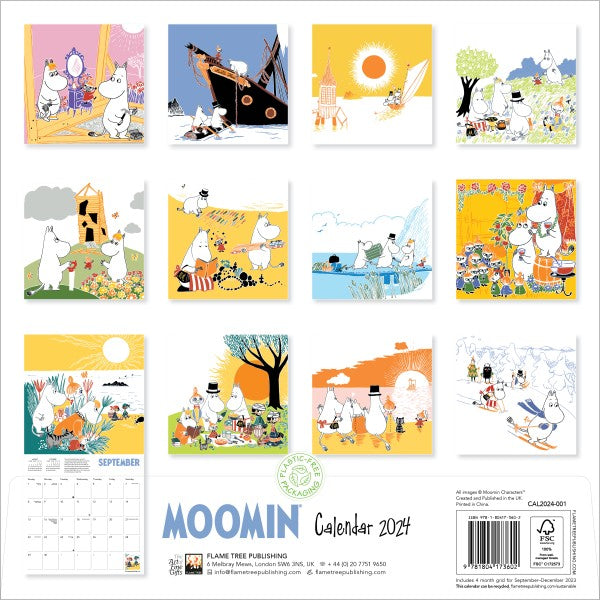 Moomin Wall Calendar 2024 Bartrums & Co Ltd
